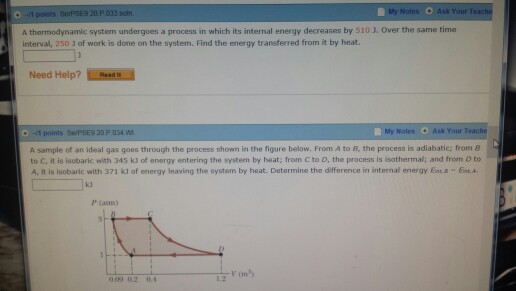 Solved A thermodynamic system undergoes a process in which | Chegg.com
