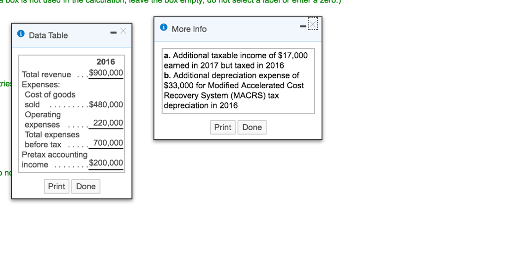 Solved More Info Data Table A Additional Taxable Income Of Chegg