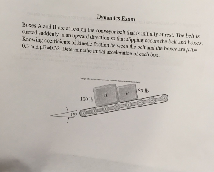 Solved Boxes A and B are at rest on the conveyor belt that