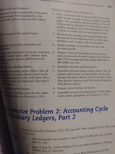 comprehensive problem 2 accounting cycle with | Chegg.com