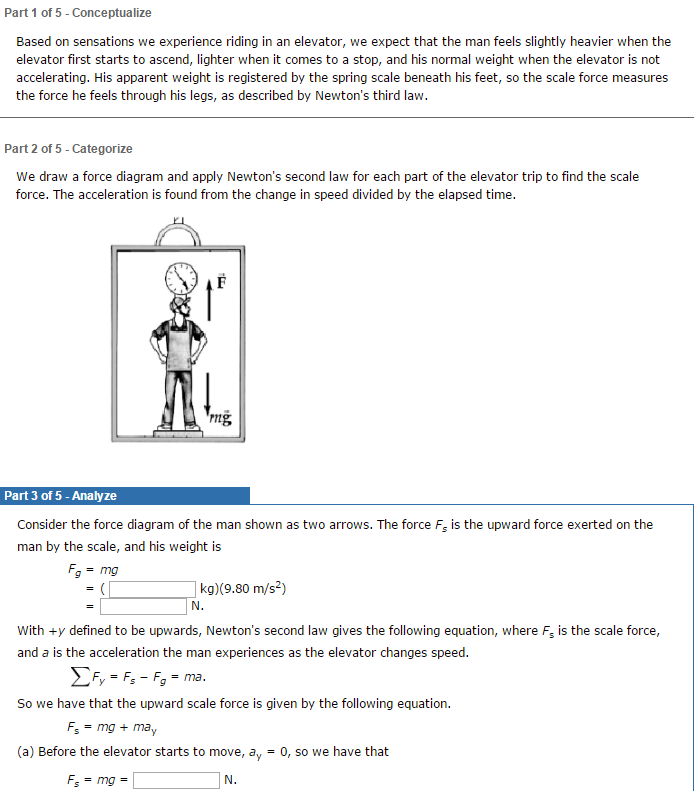 Solved Consider a 74.5kg man standing on a spring scale in