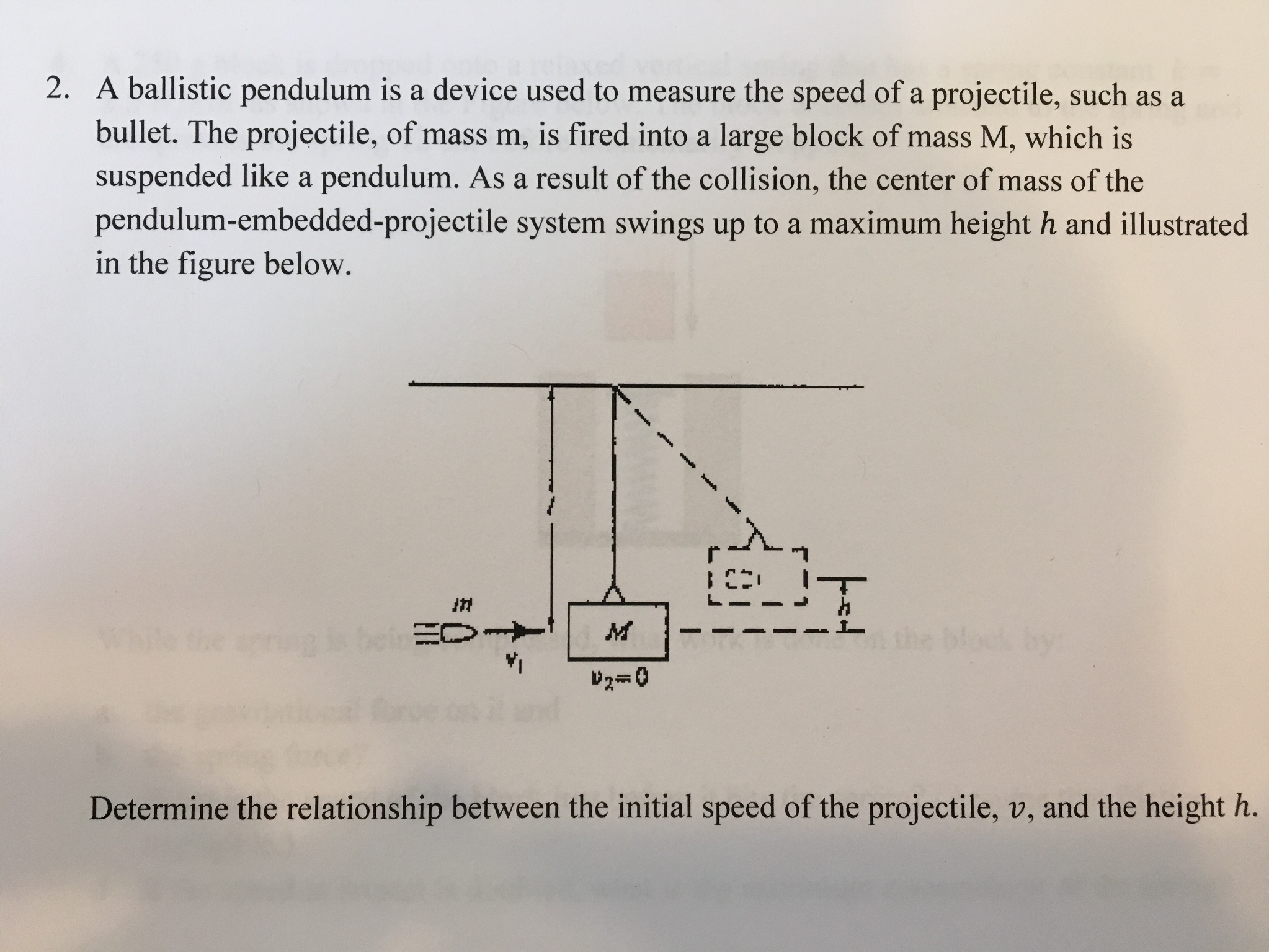 Solved A Ballistic Pendulum Is A Device Used To Measure The | Chegg.com