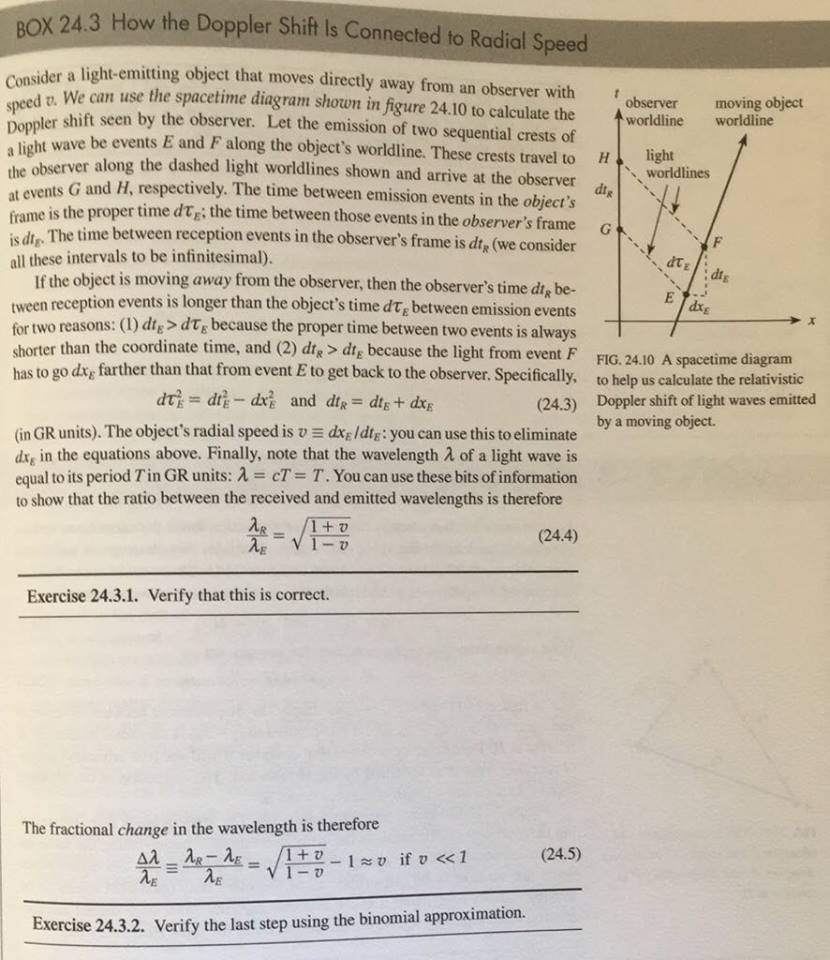 Solved BOx 24.3 How the Doppler Shift is Connected to Radial | Chegg.com