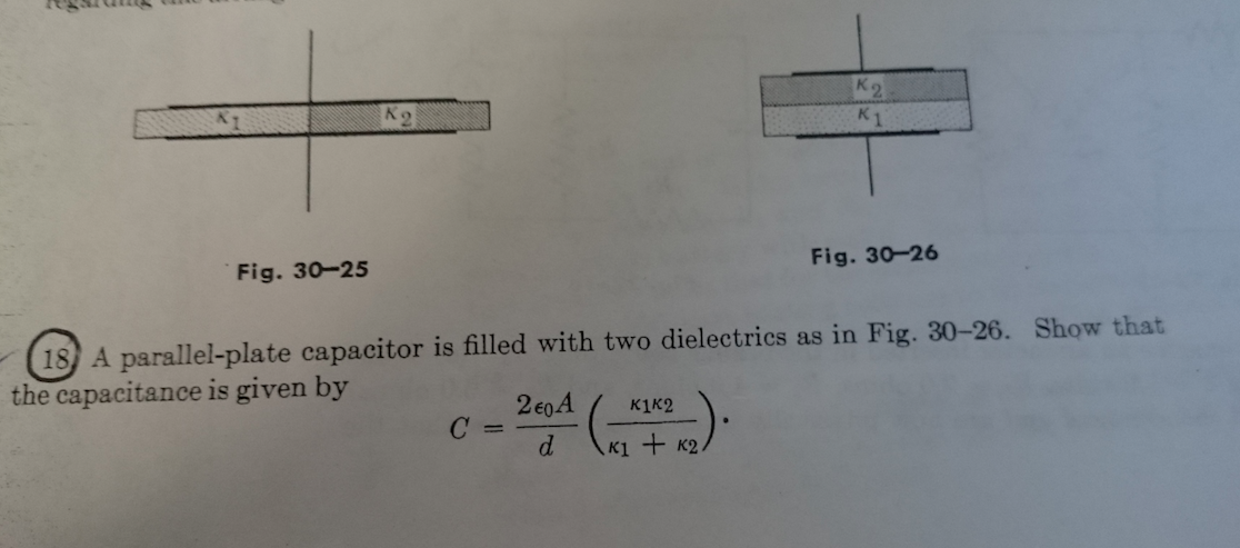 A parallel-plate capacitor is filled with two | Chegg.com