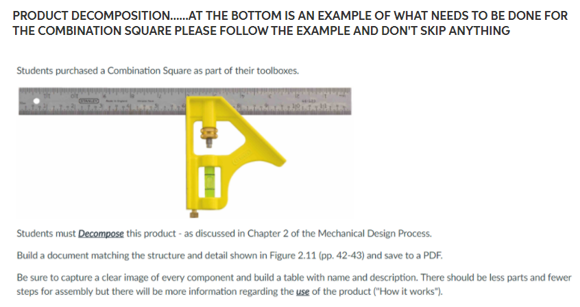 Solved PRODUCT DECOMPOSITION....AT THE BOTTOM IS AN EXAMPLE | Chegg.com