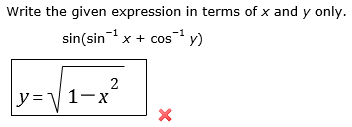 write an expression in terms of x and y