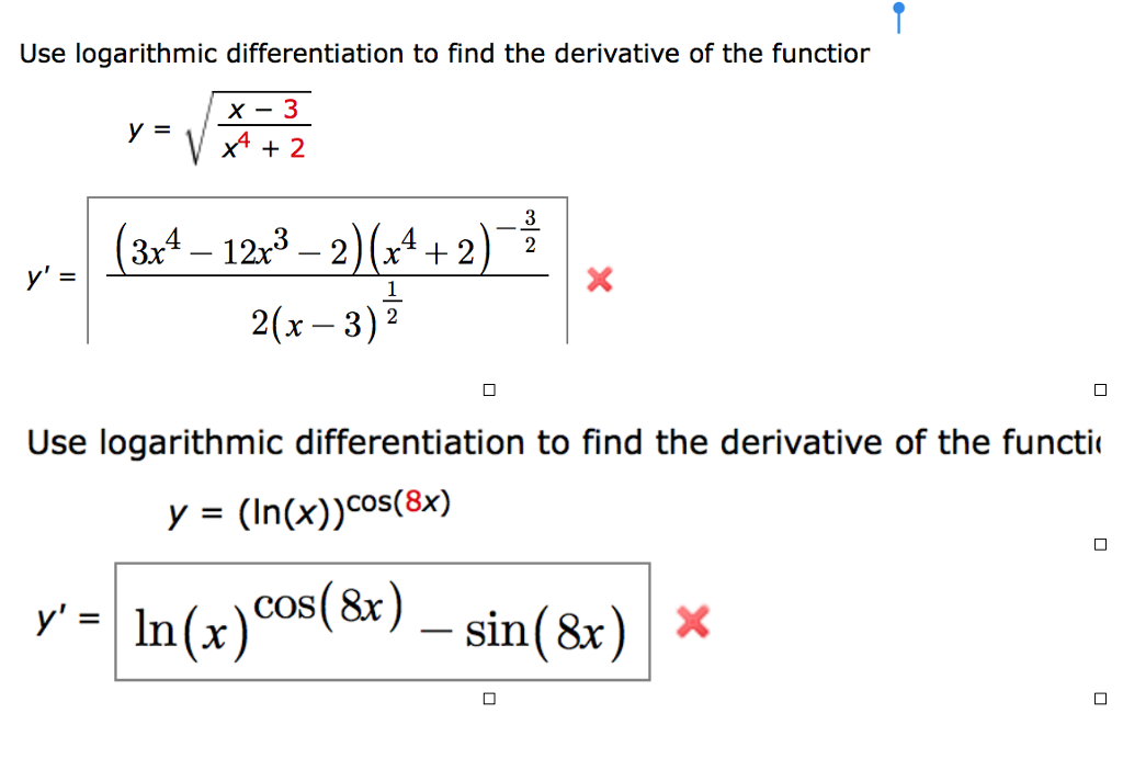 Solved Use Logarithmic Differentiation To Find The 7142