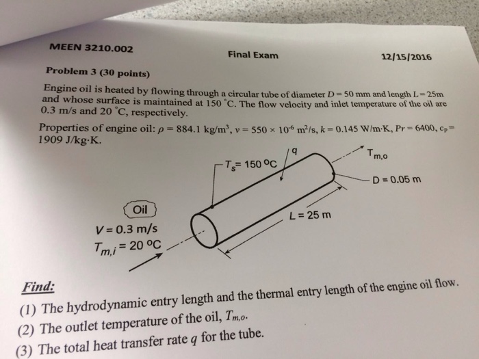 Solved Engine oil is heated by flowing through a circular