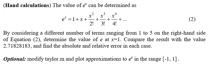 Solved (Hand calculations) The value of e can be determined | Chegg.com