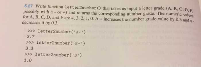 Solved Write function letter2number() that takes as input a | Chegg.com