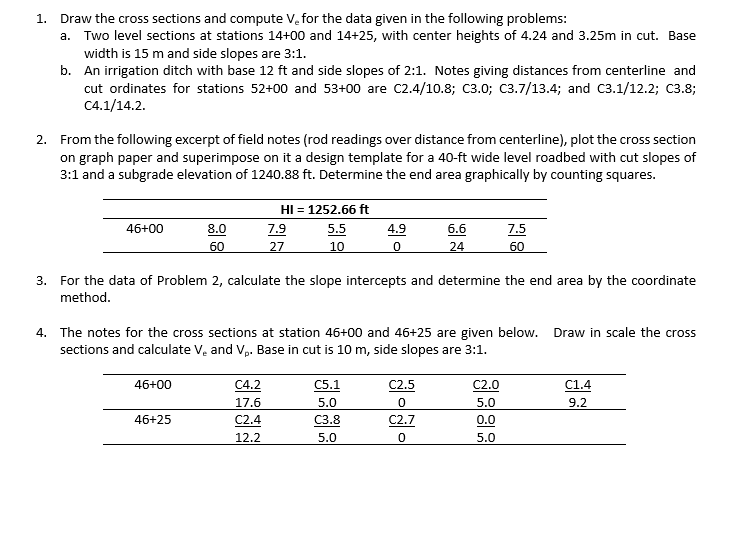 Solved Draw the cross sections and compute V_e for the data | Chegg.com