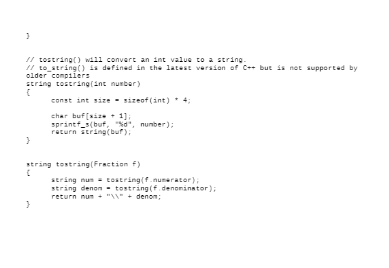 Solved Start with the program fractions.cpp Modify it to 1. | Chegg.com