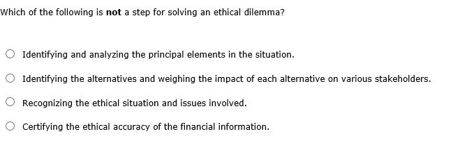 Solved Which of the following is not a step for solving an | Chegg.com