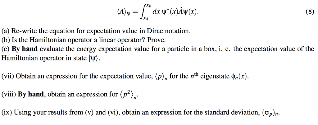 Solved J XA (a) Re-write the equation for expectation value | Chegg.com