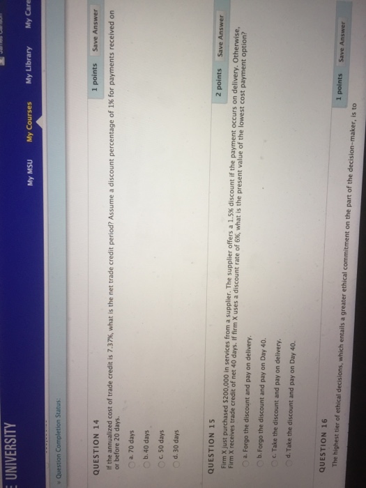 Solved Question Completion Status: 1 points Save Answer | Chegg.com