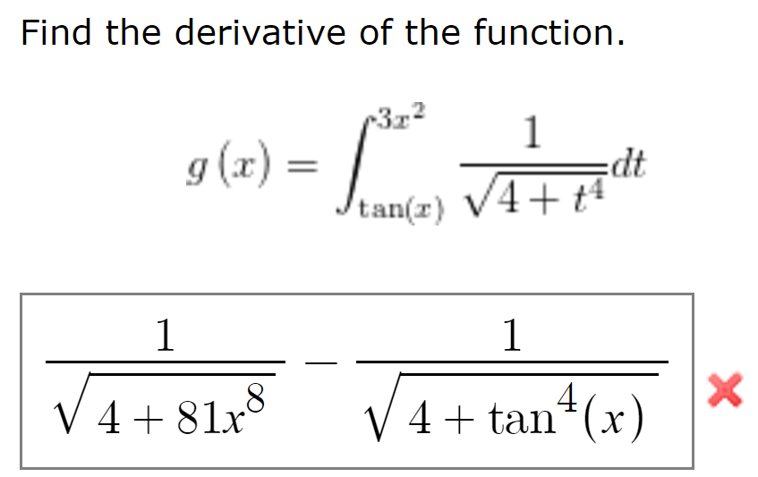 Solved Find The Derivative Of The Function G X