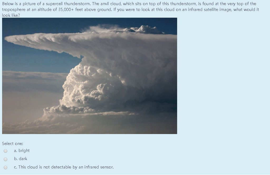 Solved Below Is A Picture Of A Supercell Thunderstorm. The | Chegg.com