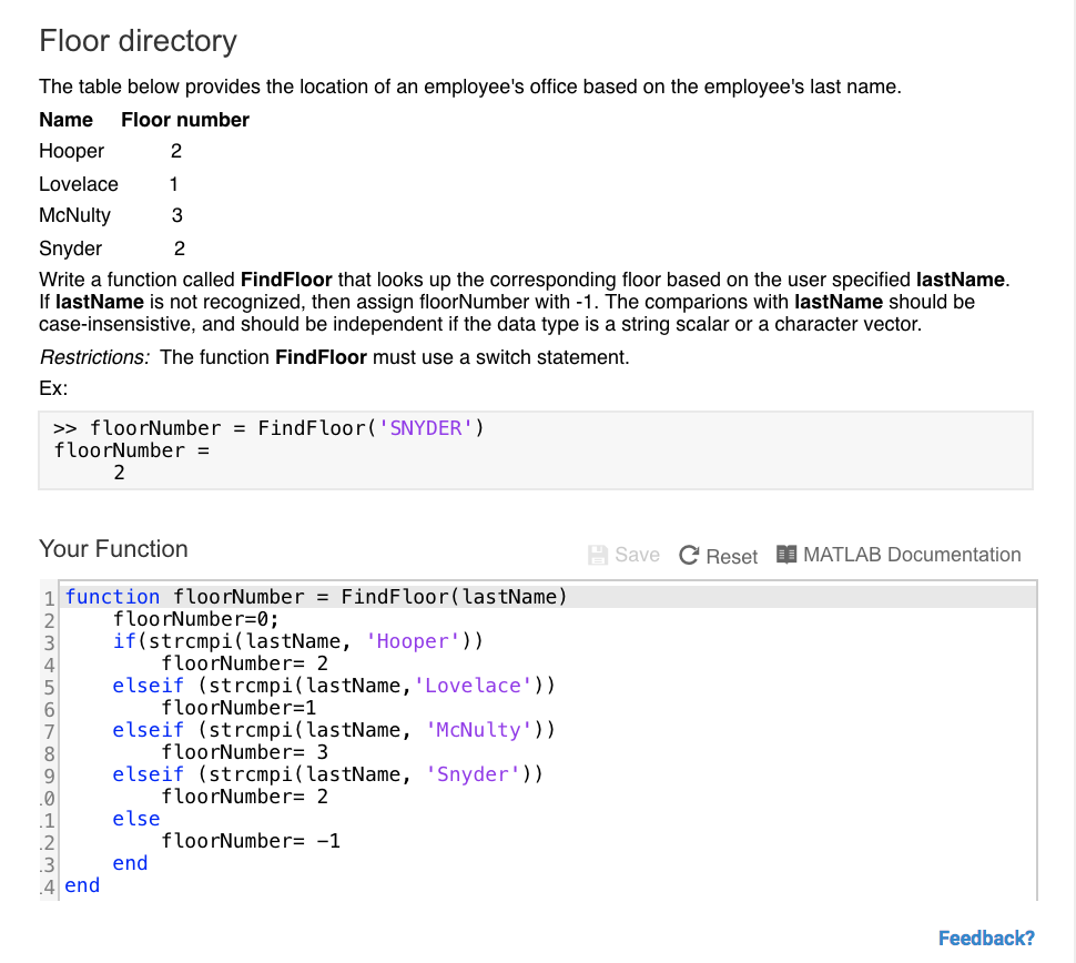 Solved Floor directory The table below provides the location | Chegg.com