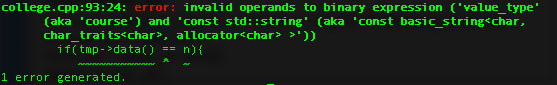 Solved College.cpp:93:24: Error: Invalid Operands To Binary | Chegg.com