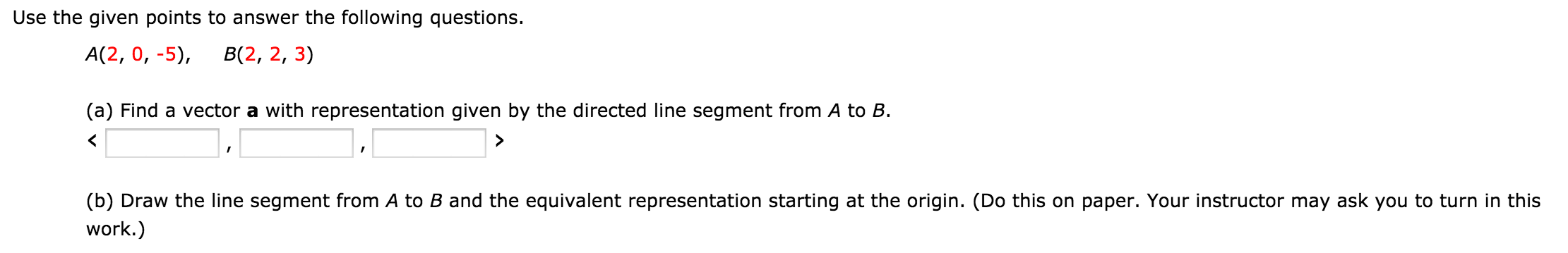 Solved Use the given points to answer the following | Chegg.com