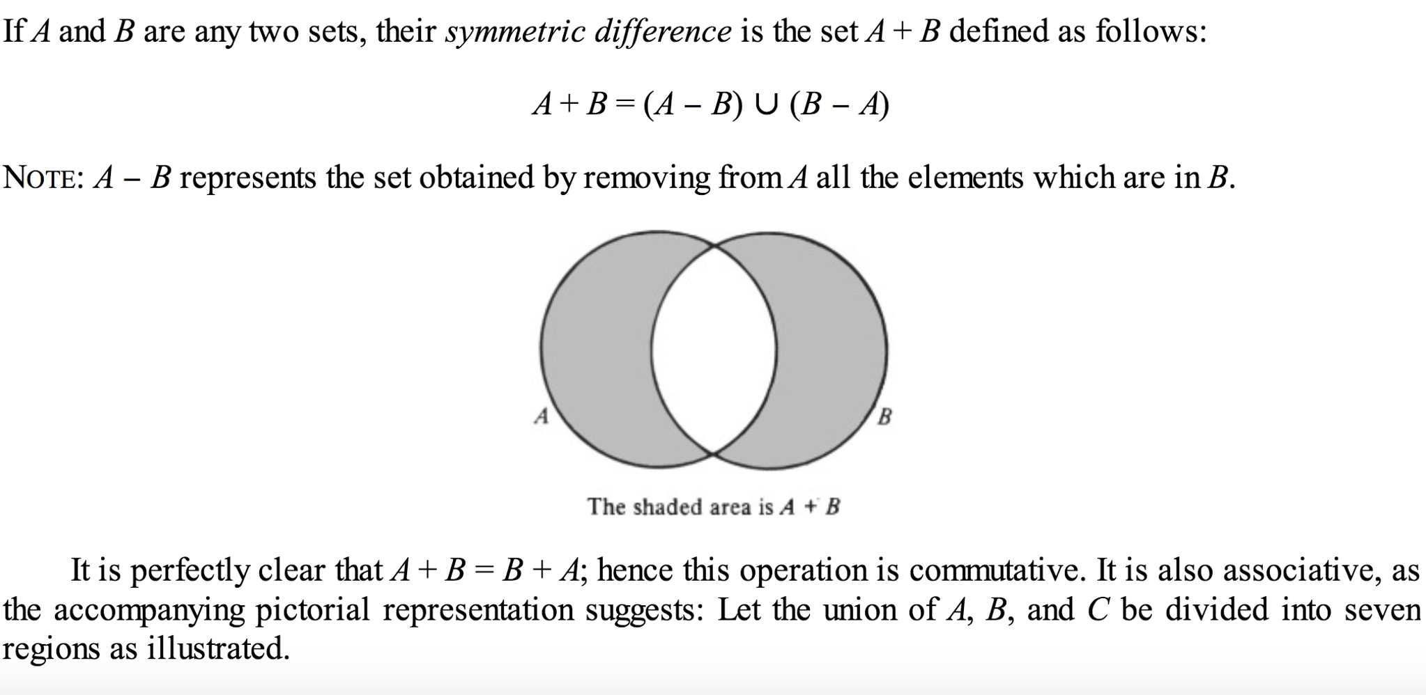 Solved If A And B Are Any Two Sets, Their Symmetric | Chegg.com