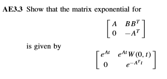 show matrix exponential bb given transcribed text