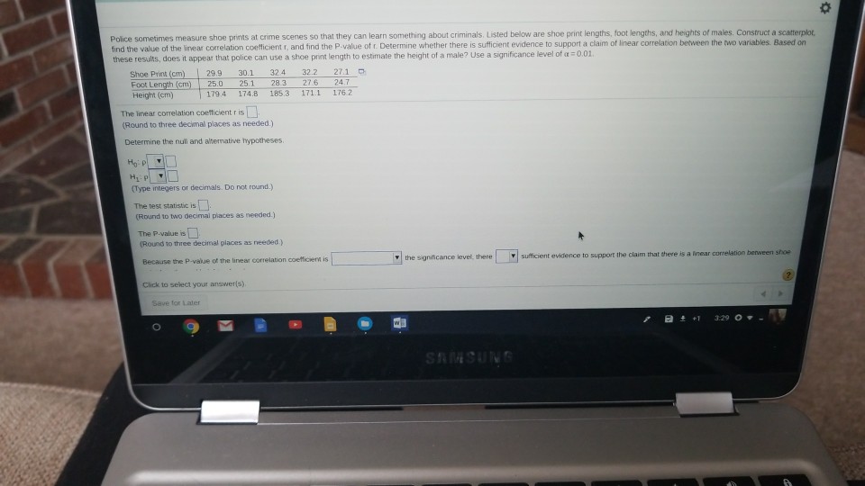 Solved Police sometimes measure shoe prints at crime scenes