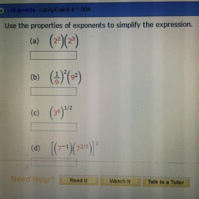 using properties of exponents simplify