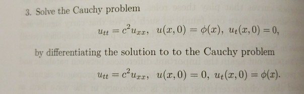 Solved Please help with this Cauchy Problem for the Wave | Chegg.com
