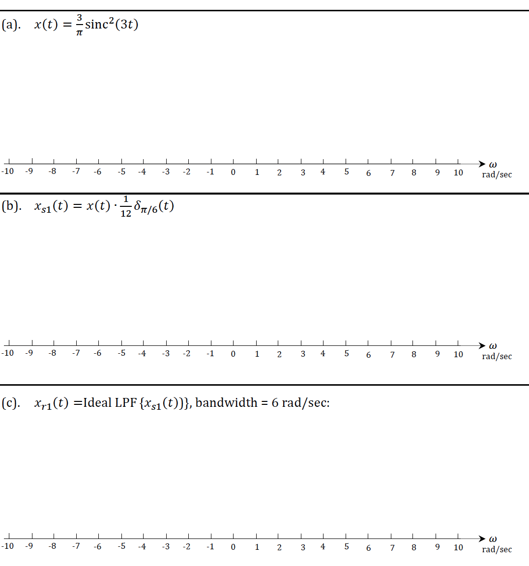 Solved: Plot The Spectrum Of Each Signal Over Its Frequenc... | Chegg.com