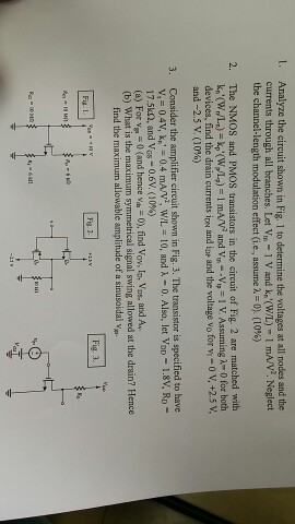 Solved 1, Analyze the circuit shown in Fig, 1 to determine | Chegg.com