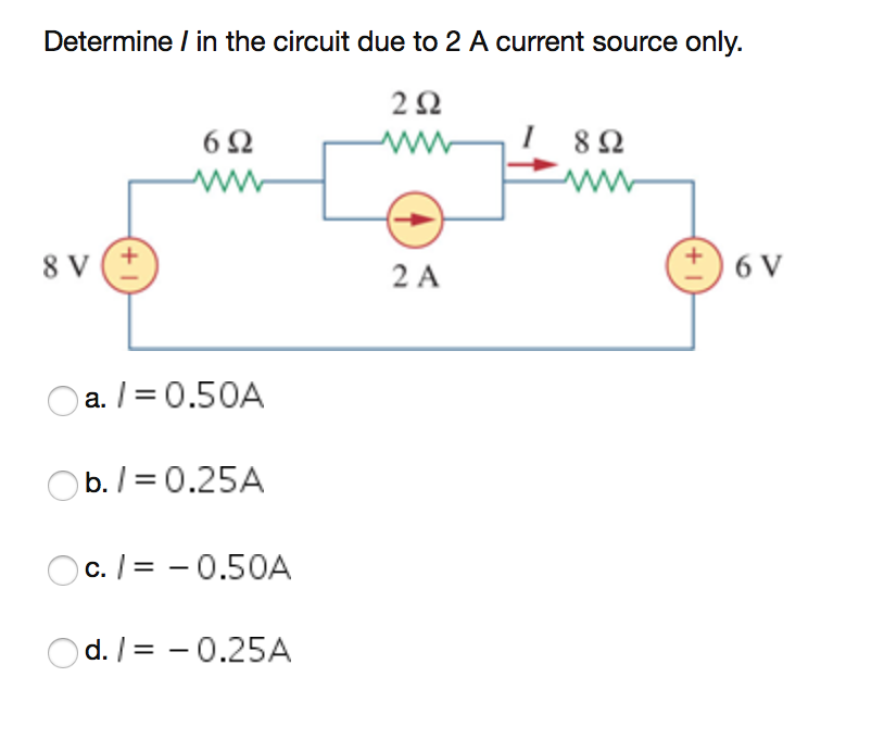 Solved Determine / In The Circuit Due To 2 A Current Source | Chegg.com