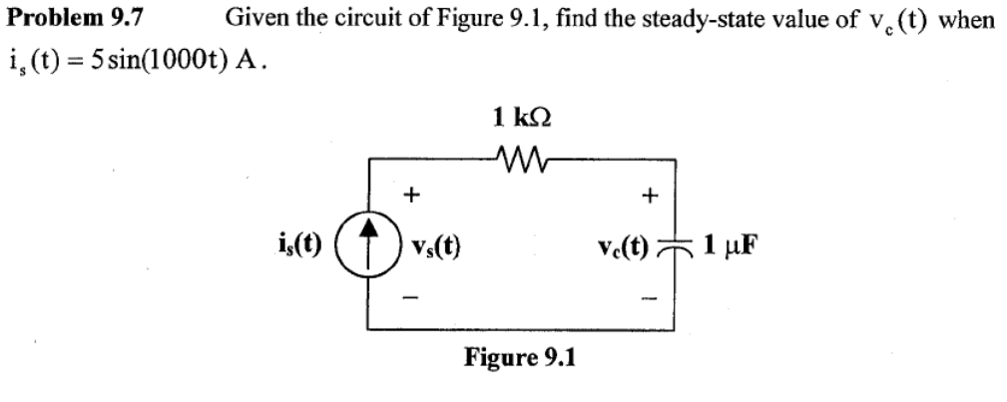 Solved Given the circuit of Figure 9.1, find the | Chegg.com