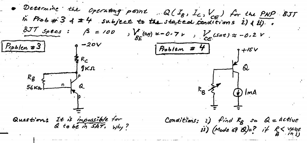 Solved Determine the operating point Q (I_B, I_C, I_CE) for | Chegg.com