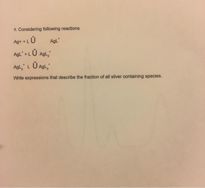 Solved Considering following reactions Ag L AgL Chegg