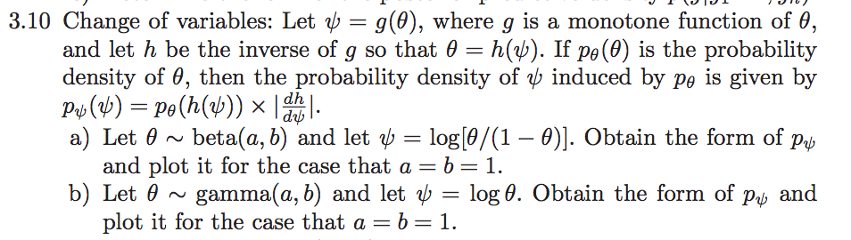 Solved 3.10 Change of variables: Let ψ-g(0), where g is a | Chegg.com