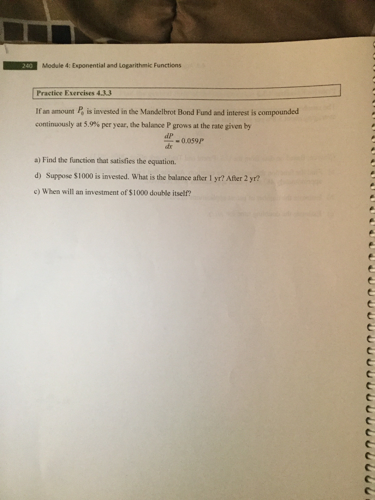 Solved 240 Module 4: Exponential and Logarithmic Functions | Chegg.com