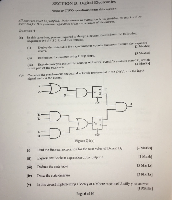 Solved Electronics SECTION B: Digital Answer Two Questions | Chegg.com