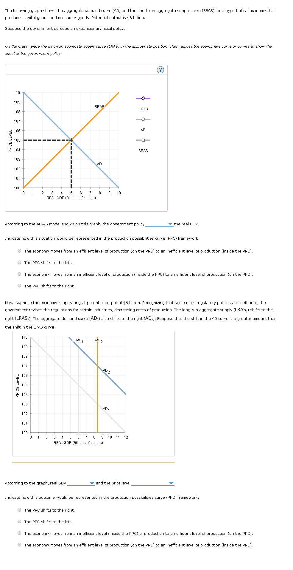 Where does the long term line go on the first graph? | Chegg.com