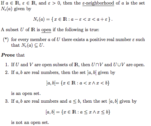 Solved If a E R, ε R, and ε > 0, then the e-neighborhood of | Chegg.com