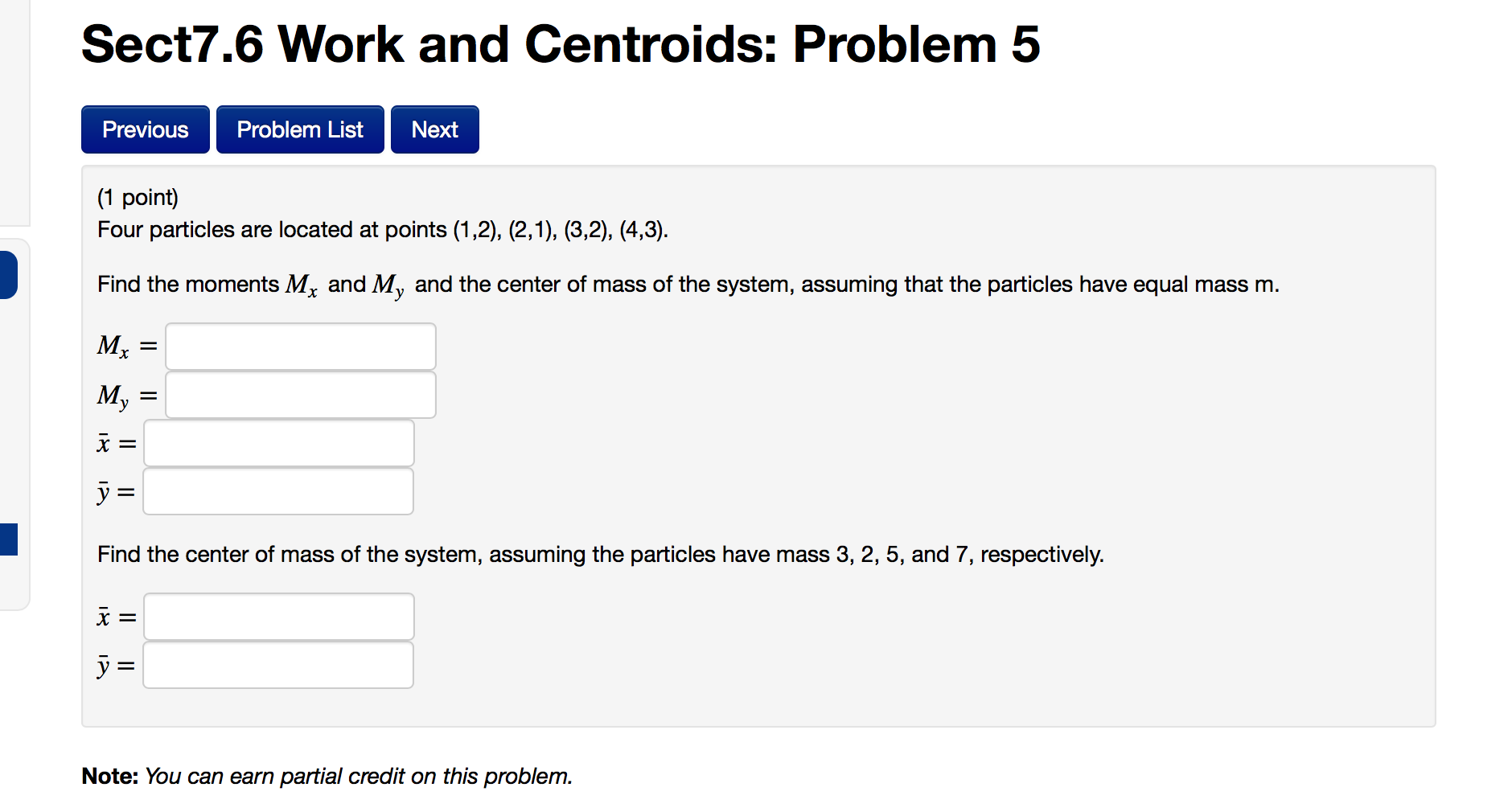 solved-four-particles-are-located-at-points-1-2-2-1-chegg