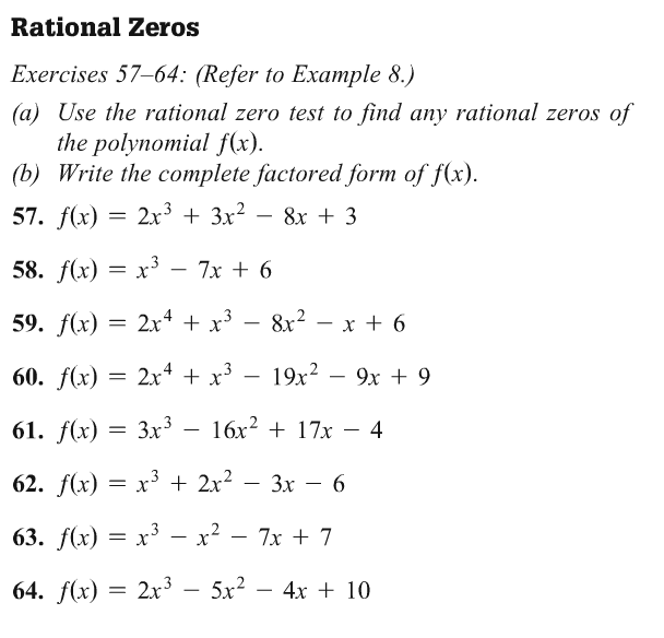 Rational Zero Theorem (Rational Root Test) (MAC 1105 Sec