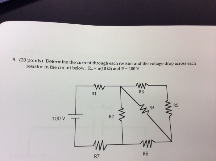 Solved Determine The Current Through Each Resistor And 1232