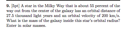 Solved 9. [5pt] A star in the Milky Way that is about 55 | Chegg.com