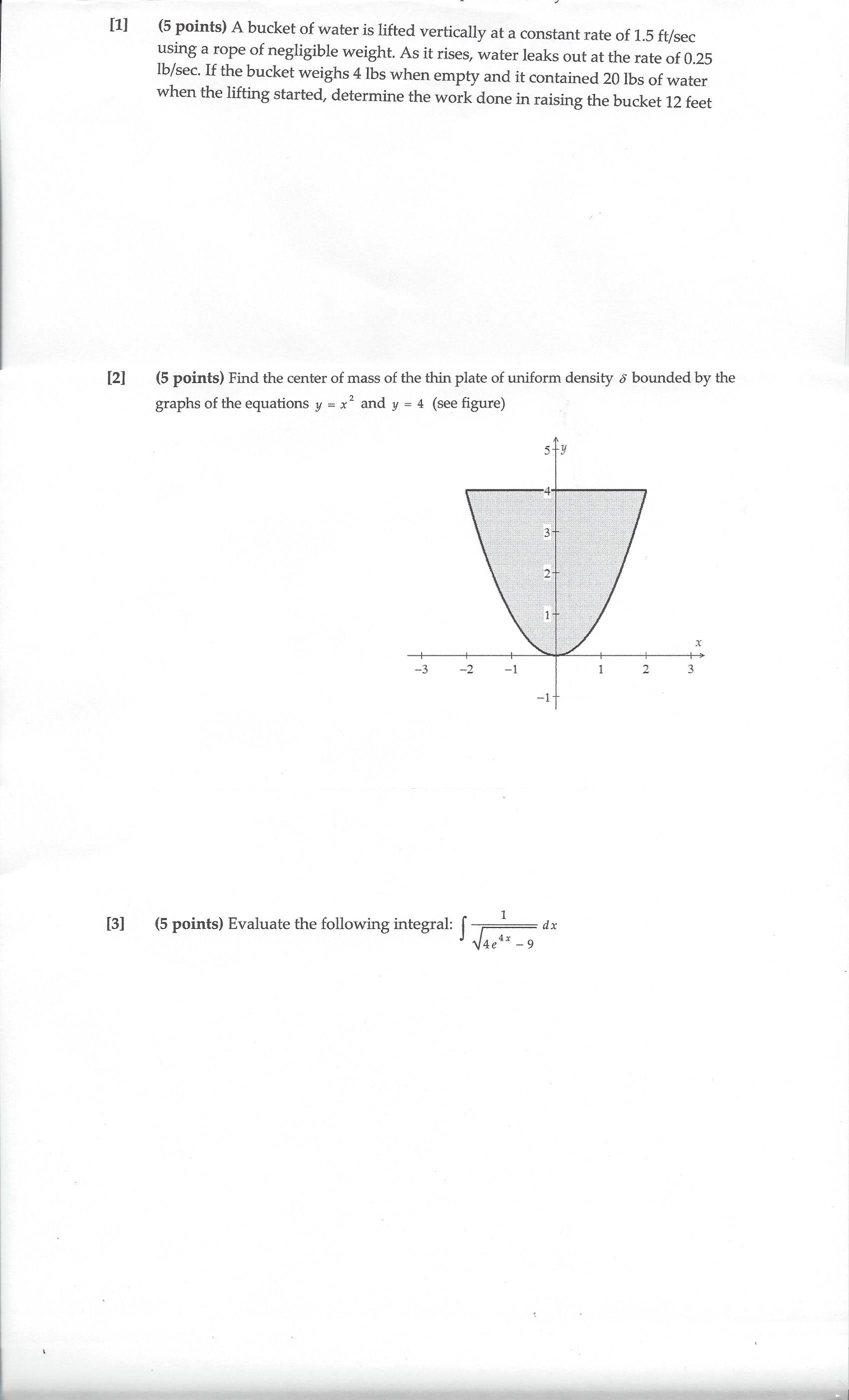 Solved A bucket of water is lifted vertically at a constant