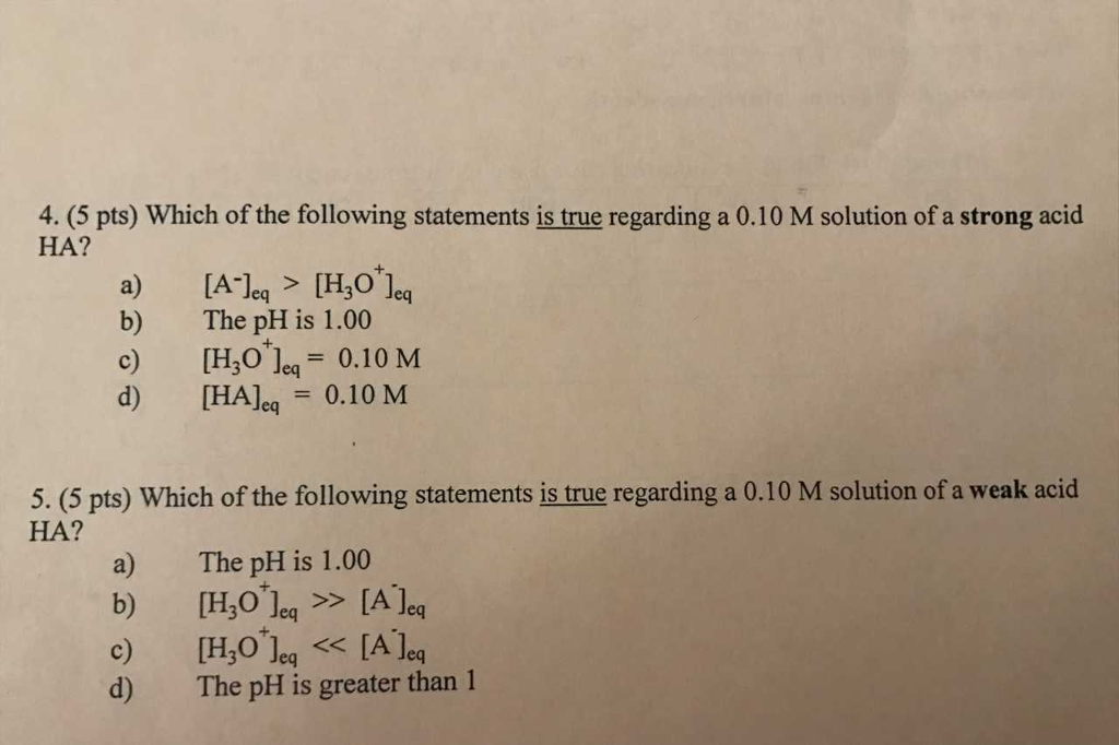 All Of The Following Statements Regarding Ph Are True Except: Solved 4. (5 pts) Which of the following statements is true | Chegg.com