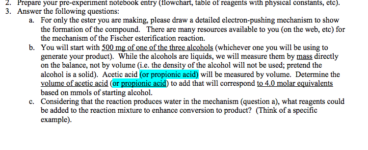 7. SYNTHESIS OF FRUITY ESTERS USING THE FISCHER | Chegg.com