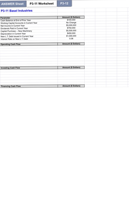 Solved ANSWER Sheet P3-11 Worksheet P3-12 P3-11 Basel | Chegg.com