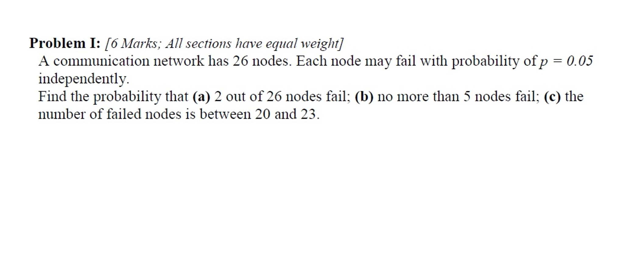 Solved A communication network has 26 nodes. Each node may | Chegg.com
