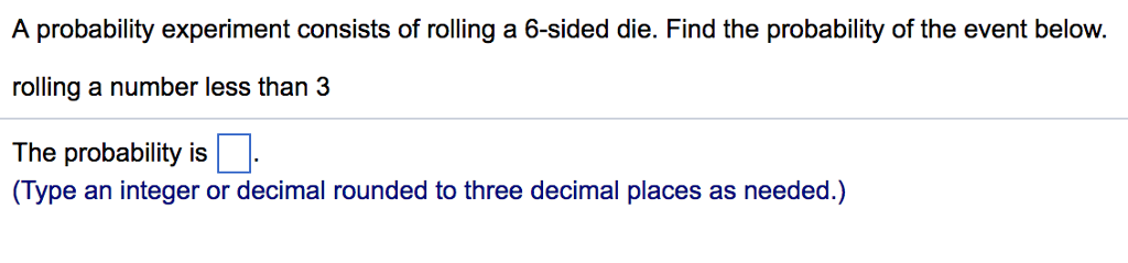 Solved A probability experiment consists of rolling a | Chegg.com